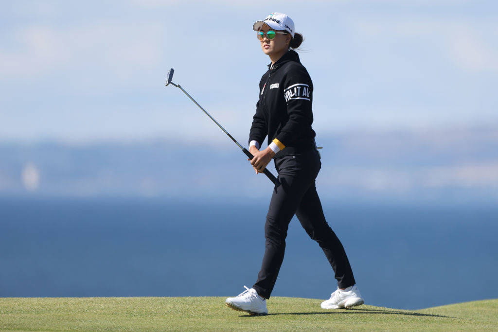 Minjee Lee of Australia looks on on the 11th hole during Day One of the AIG Women